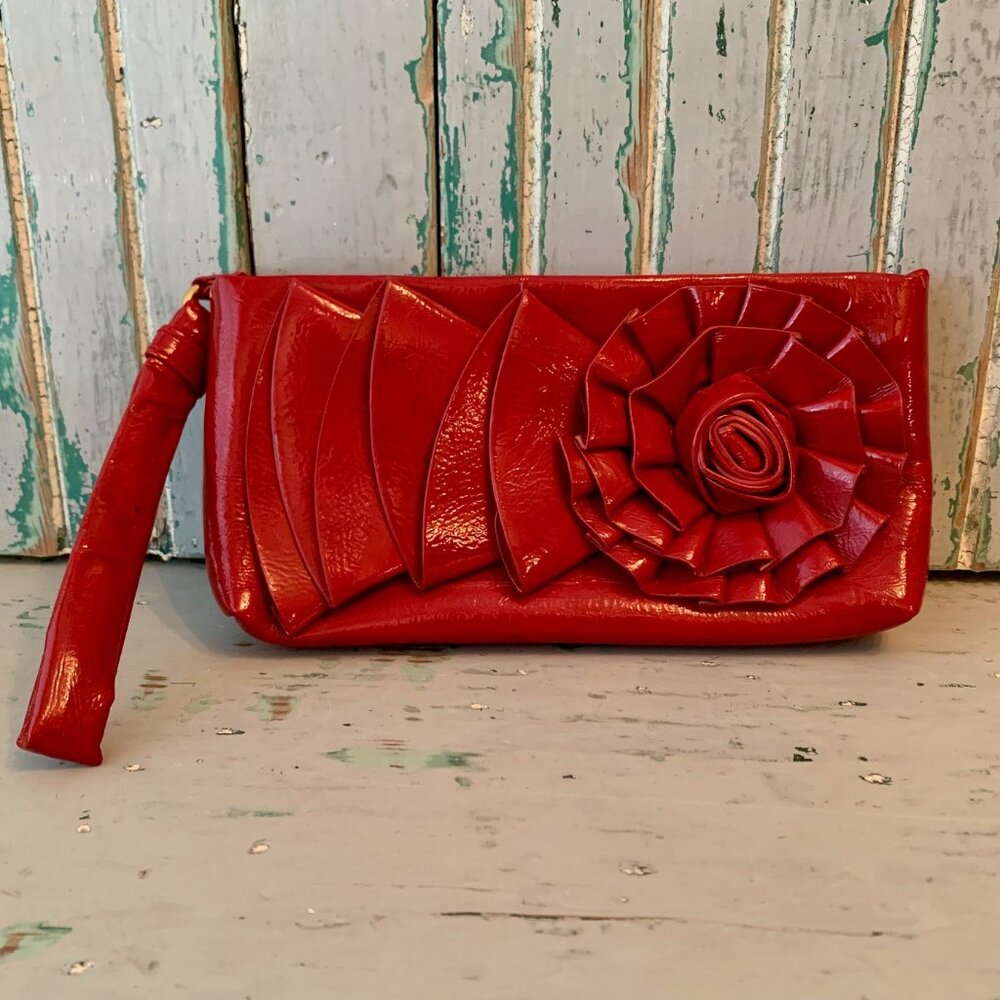 Big Buddha Red Flower Clutch Wristlet